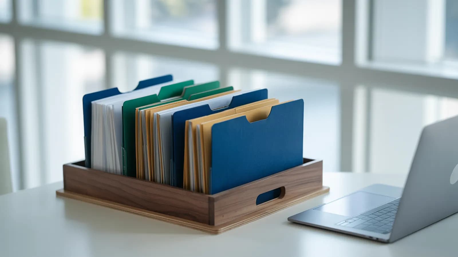 Neatly organized file folders representing an ecommerce chart of accounts