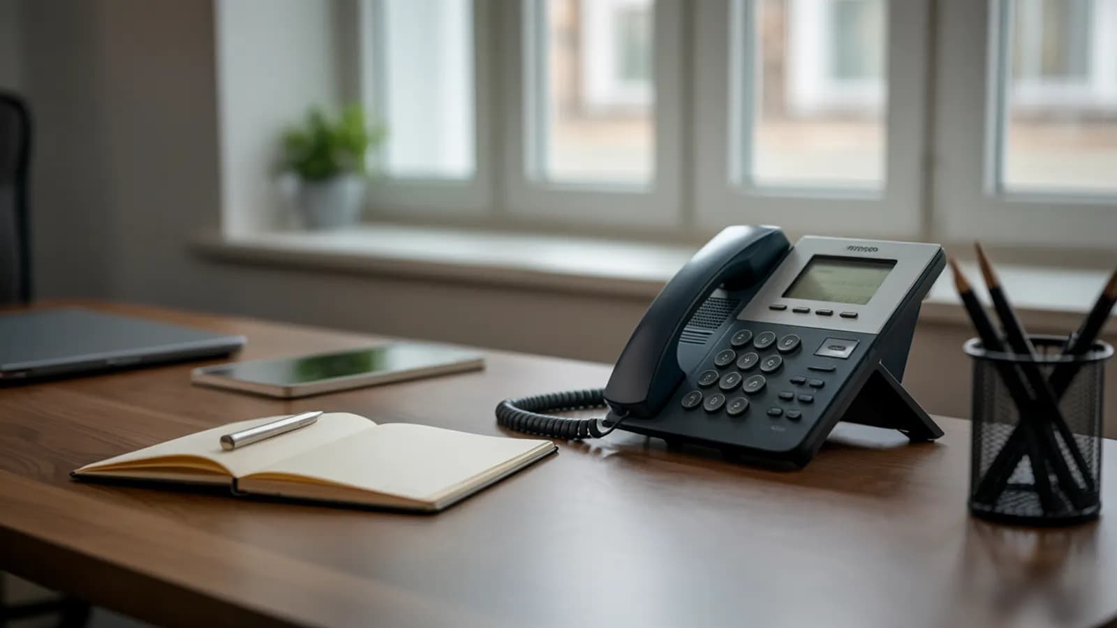 Phone and notebook on a desk during a content creator's accounting consultation about platform income and quarterly taxes
